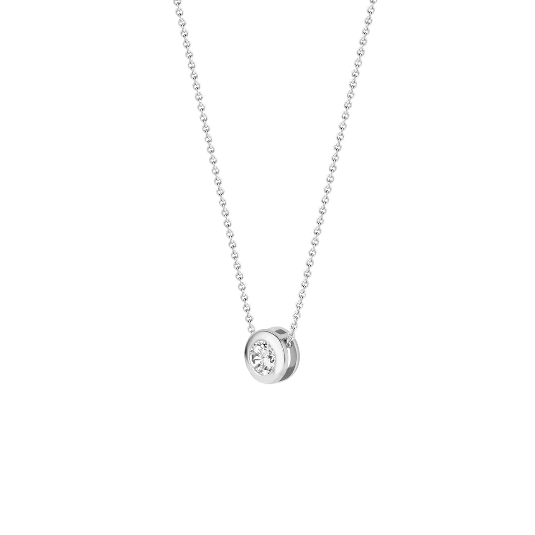 Blush - 42cm Bezel Set Necklace - 14kt White Gold