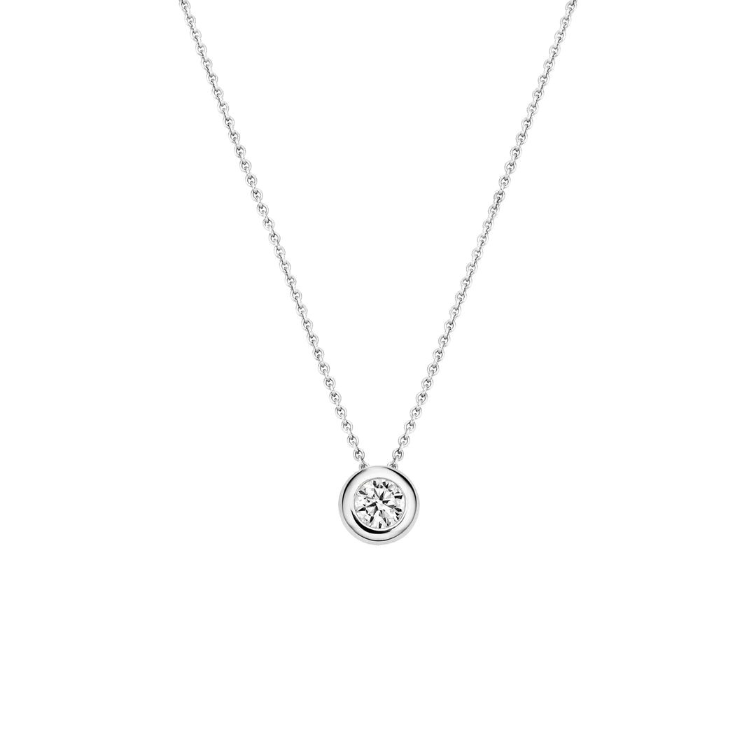 Blush - 42cm Bezel Set Necklace - 14kt White Gold