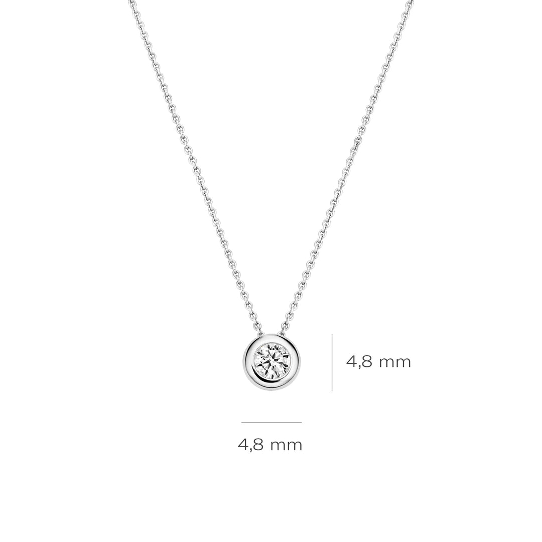 Blush - 42cm Bezel Set Necklace - 14kt White Gold