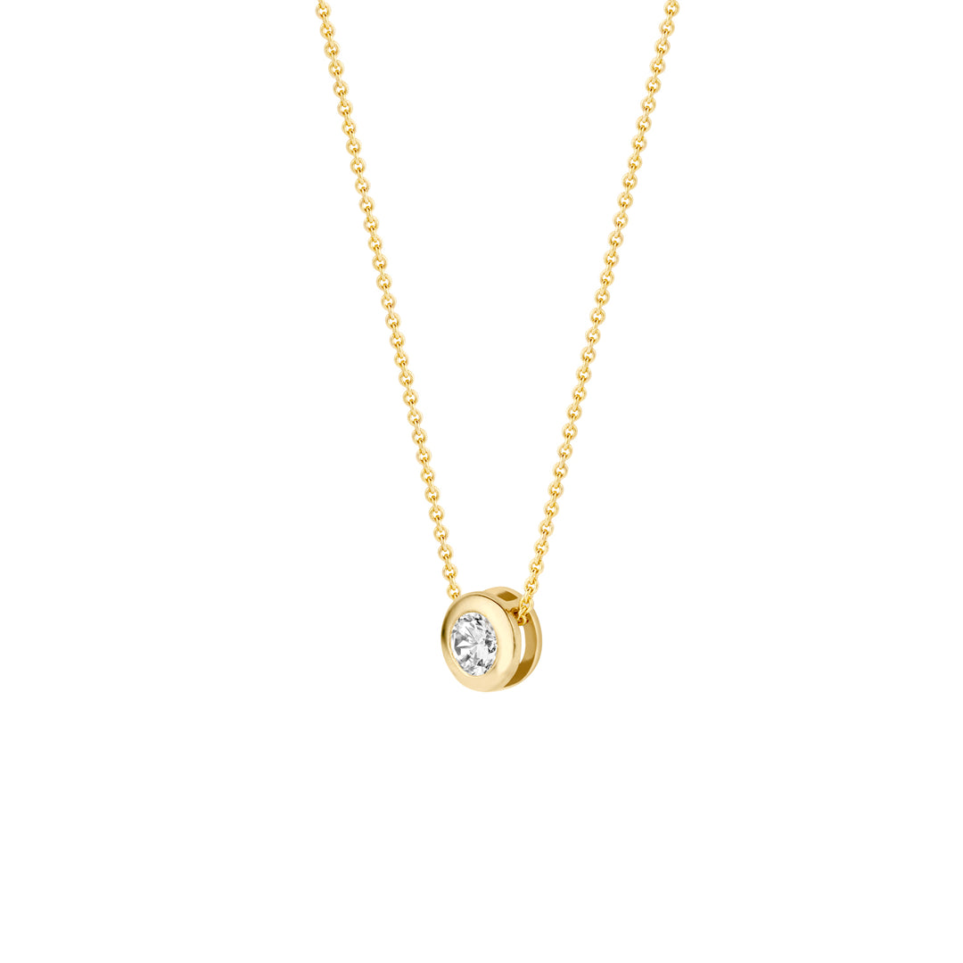 Blush - 42cm Bezel Set Necklace - 14kt Yellow Gold