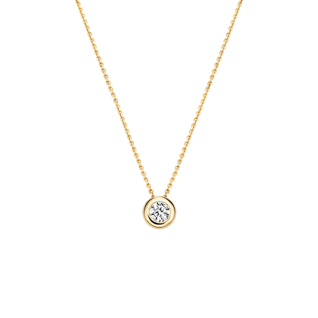 Blush - 42cm Bezel Set Necklace - 14kt Yellow Gold