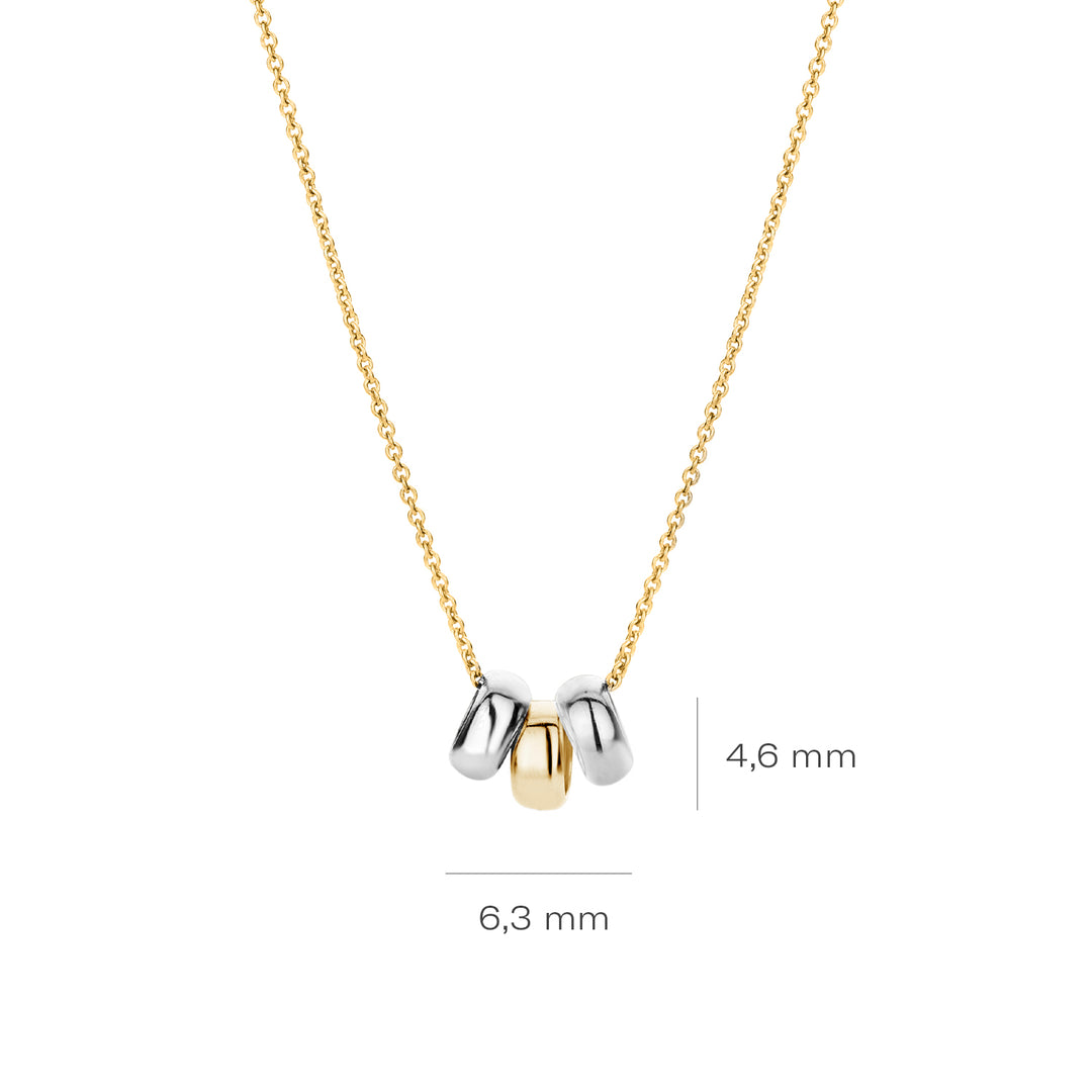 Blush - 42cm 3 Ring Necklace - 14kt Yellow Gold