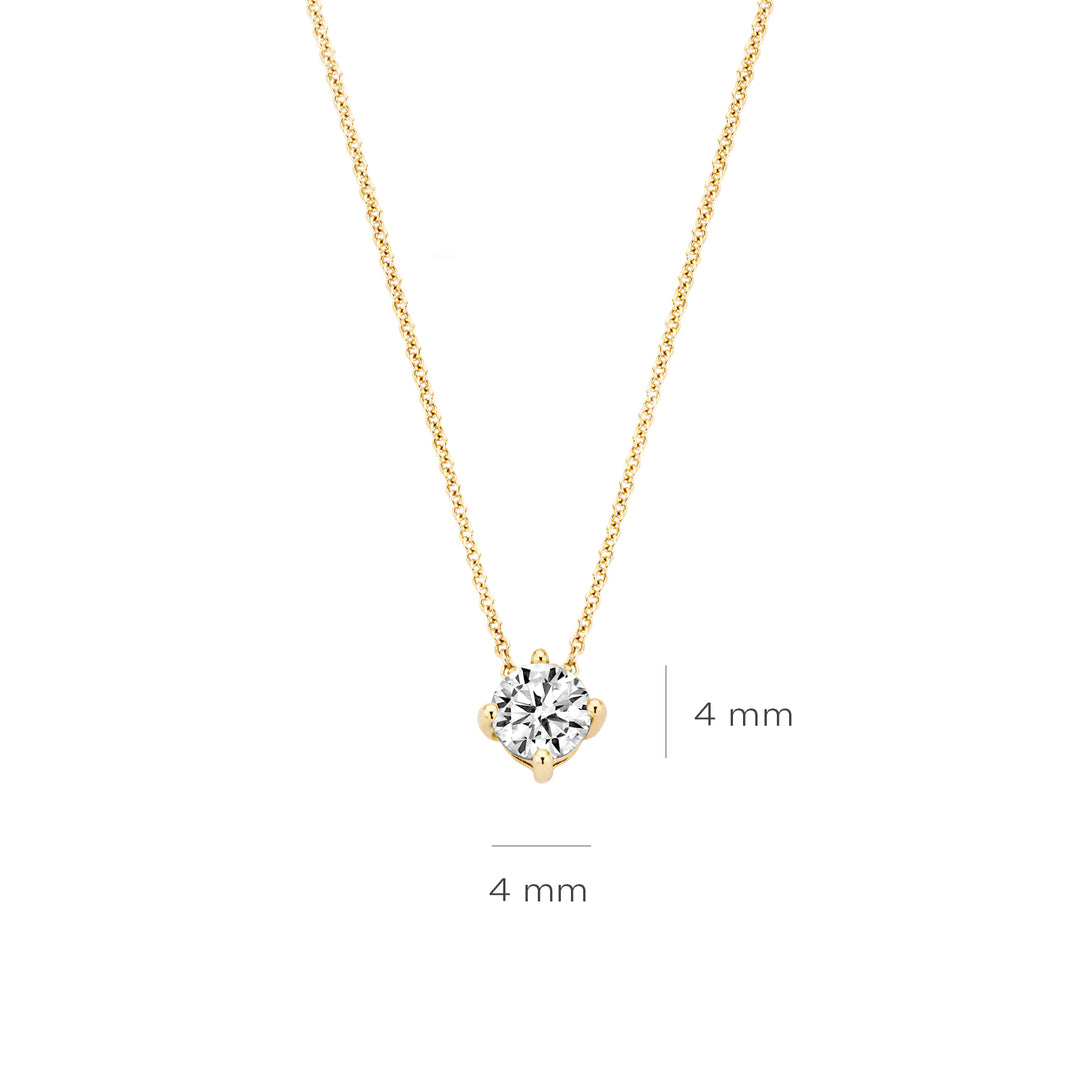 Blush - 42cm Solitaire Necklace - 14kt Yellow Gold