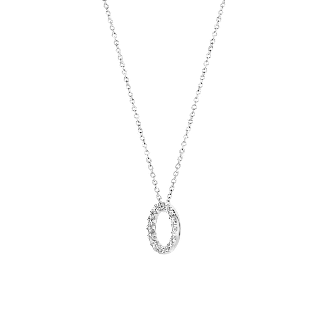 Blush - 42cm Open CZ Circle Necklace - 14kt White Gold