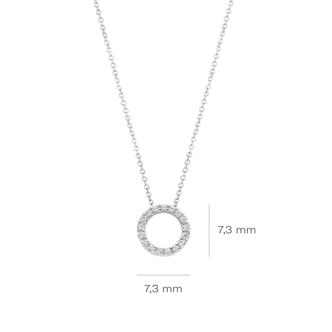 Blush - 42cm Open CZ Circle Necklace - 14kt White Gold