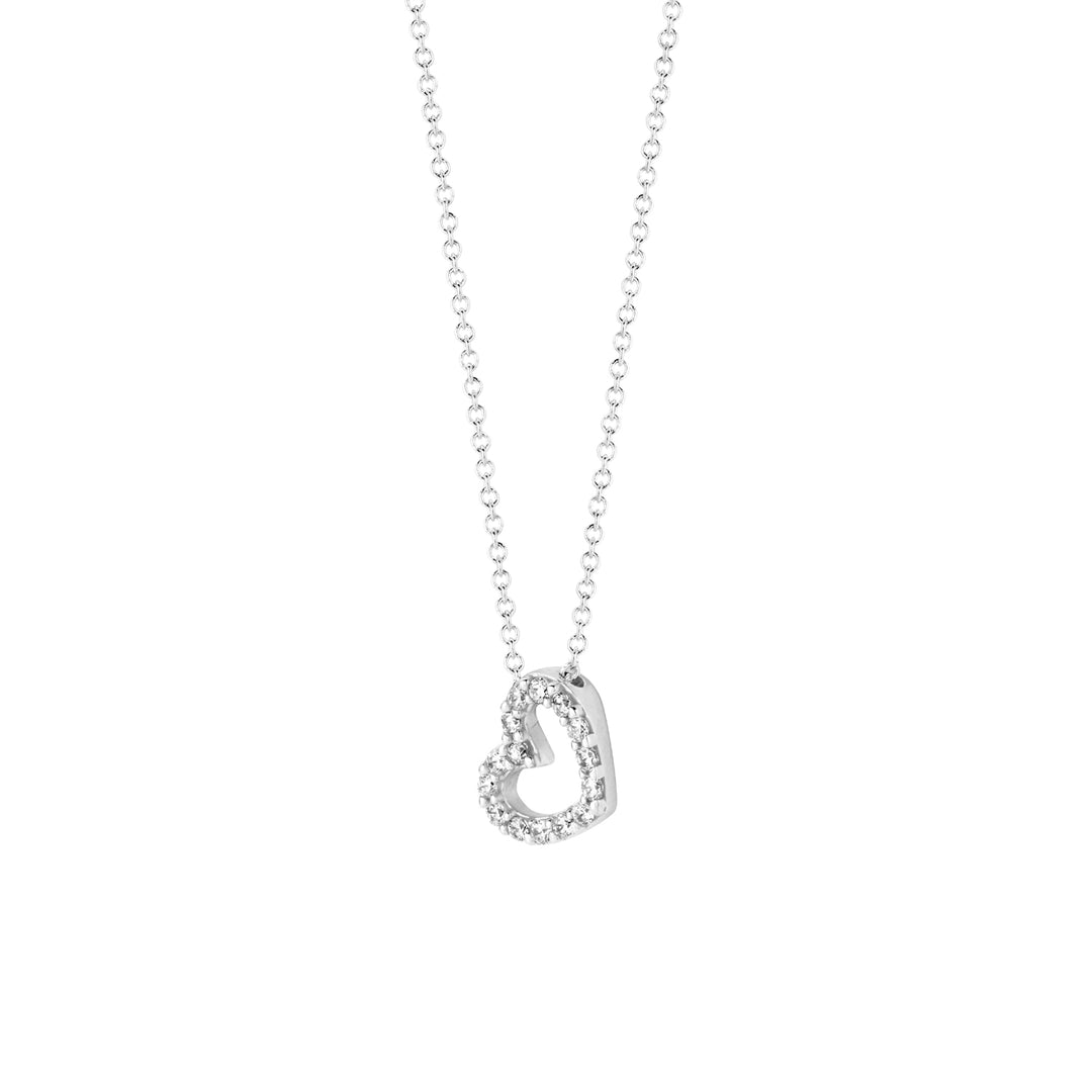 Blush - 42cm Open Heart Necklace - 14kt White Gold