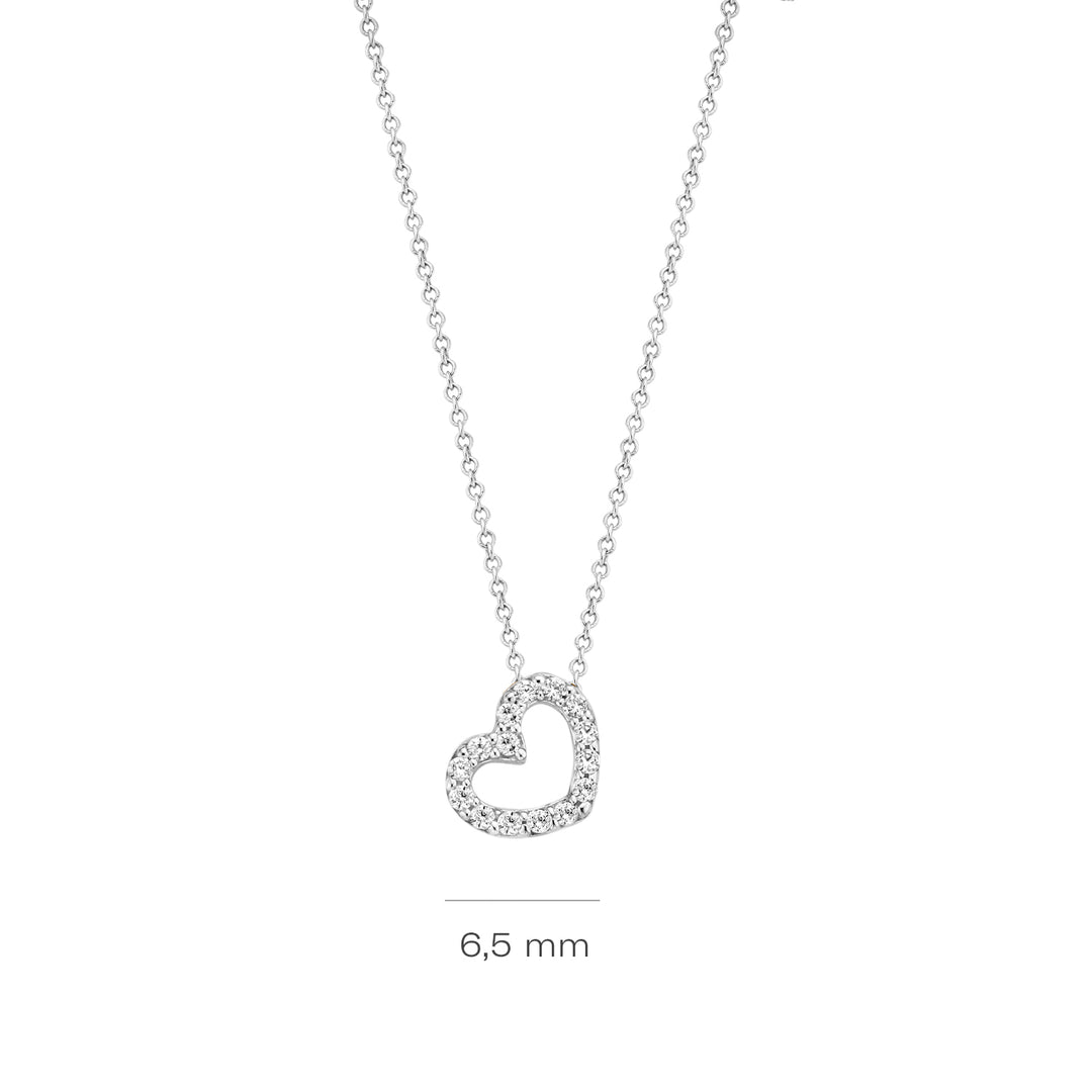 Blush - 42cm Open Heart Necklace - 14kt White Gold