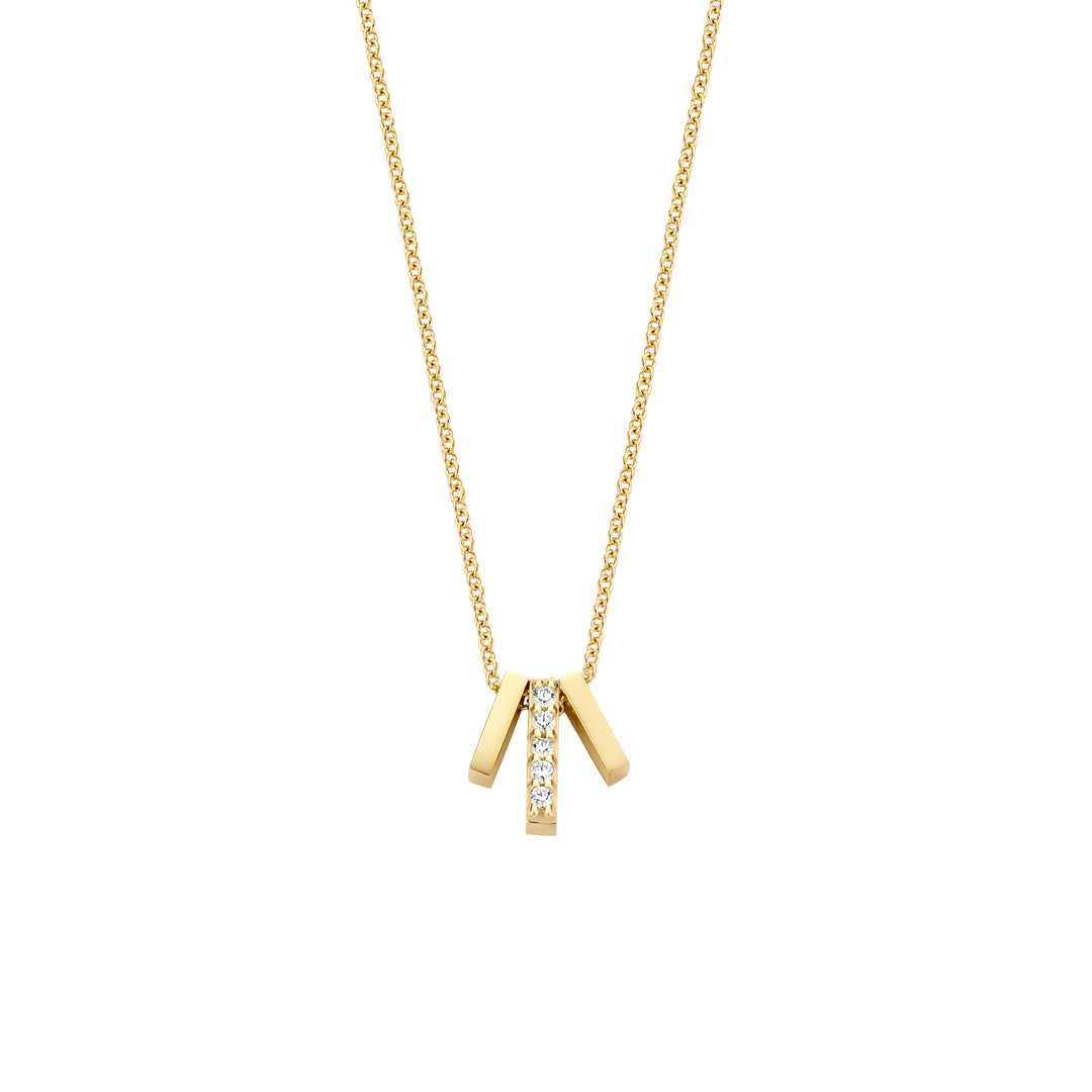 Blush - 42cm Triple Bar Necklace - 14kt Yellow Gold