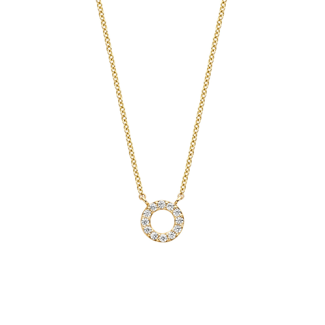 Blush - 42cm Open CZ Circle Necklace - 14kt Yellow Gold