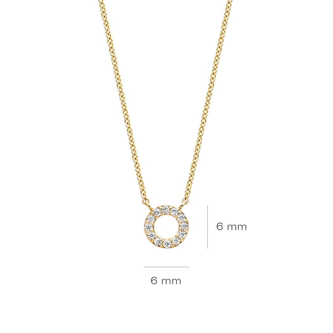 Blush - 42cm Open CZ Circle Necklace - 14kt Yellow Gold