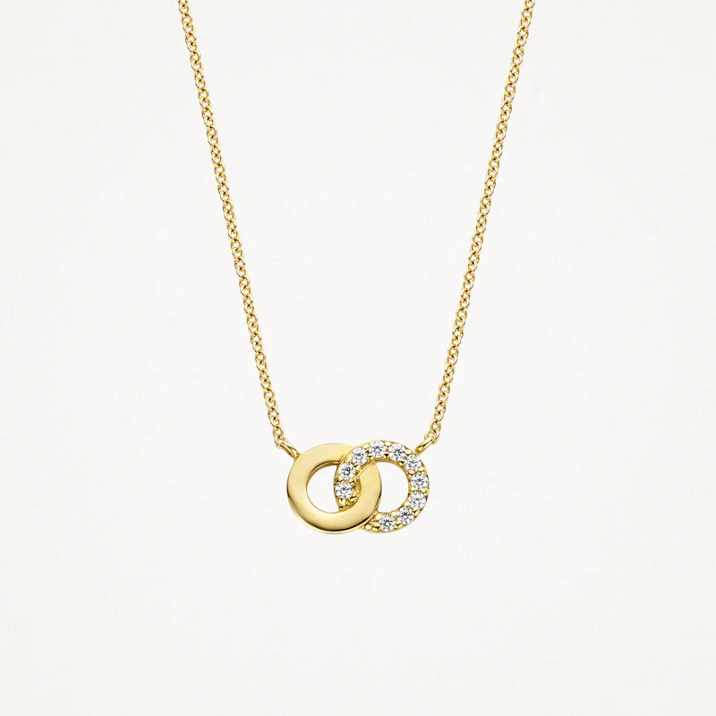 Blush - 42cm CZ Interlocking Necklace - 14kt Yellow Gold