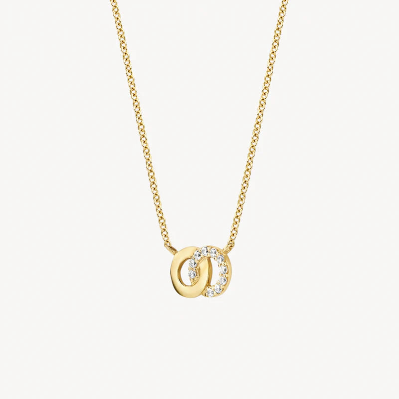 Blush - 42cm CZ Interlocking Necklace - 14kt Yellow Gold