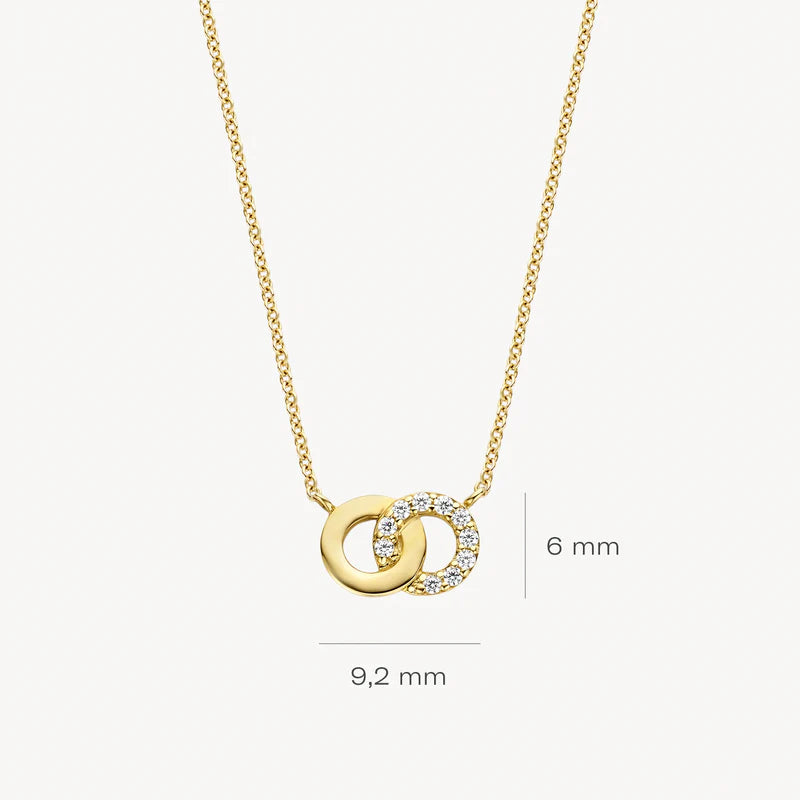 Blush - 42cm CZ Interlocking Necklace - 14kt Yellow Gold