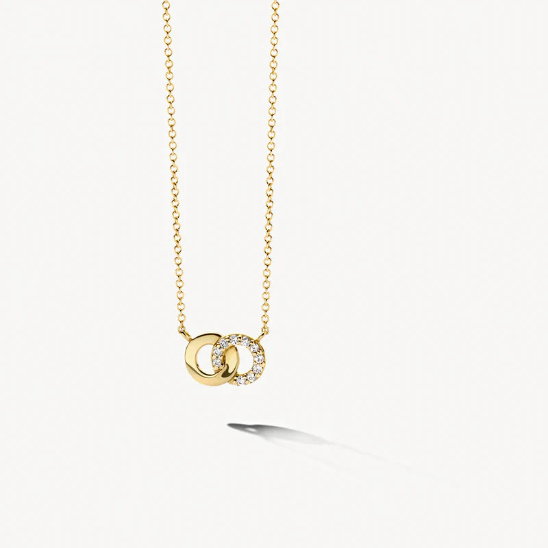 Blush - 42cm CZ Interlocking Necklace - 14kt Yellow Gold