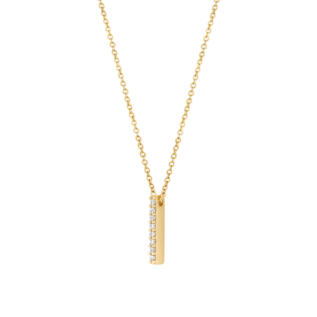 Blush - 42cm CZ Bar Necklace - 14kt Yellow Gold