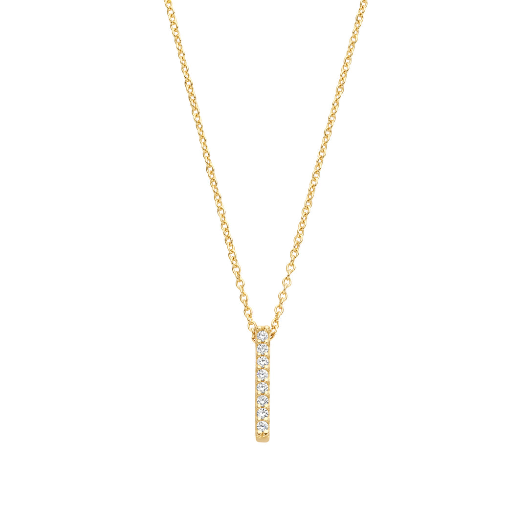 Blush - 42cm CZ Bar Necklace - 14kt Yellow Gold