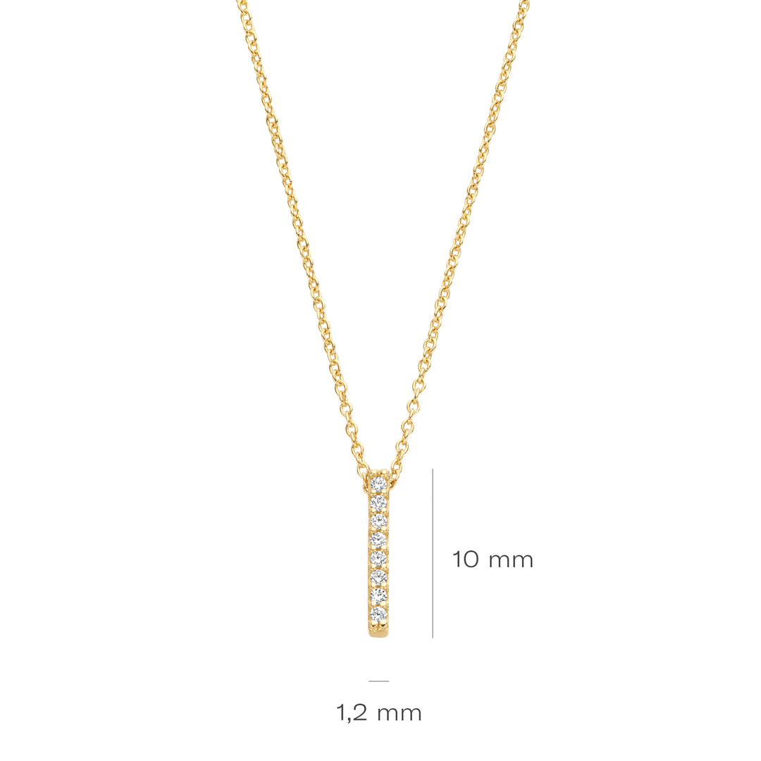 Blush - 42cm CZ Bar Necklace - 14kt Yellow Gold