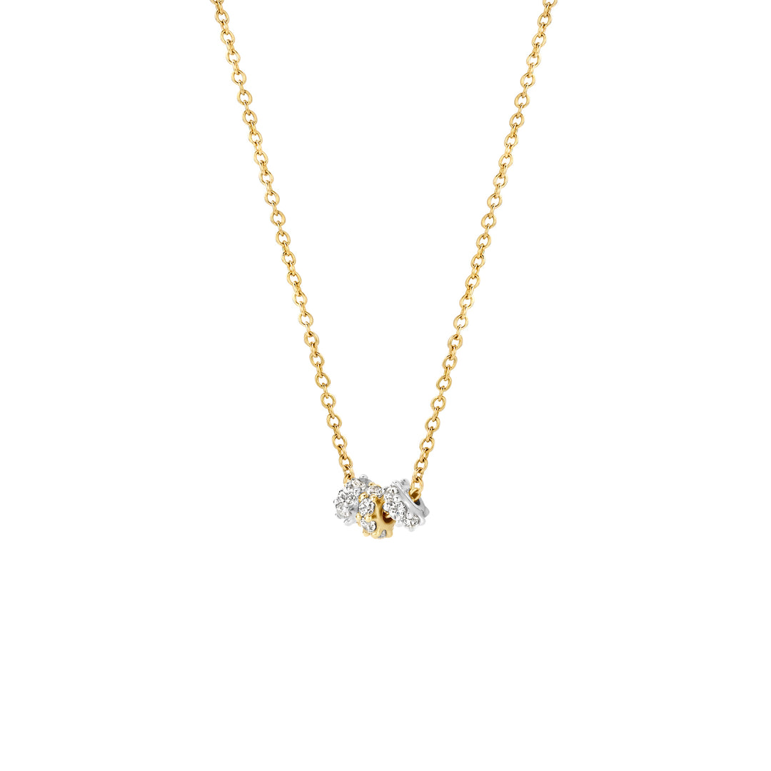 Blush - 42cm Mini Trio CZ Necklace - 14kt Yellow Gold