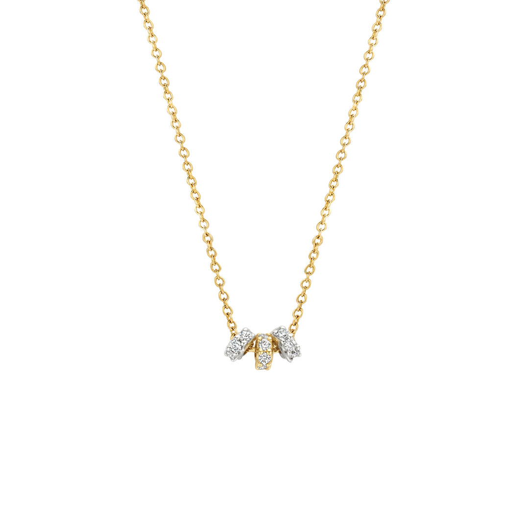 Blush - 42cm Mini Trio CZ Necklace - 14kt Yellow Gold