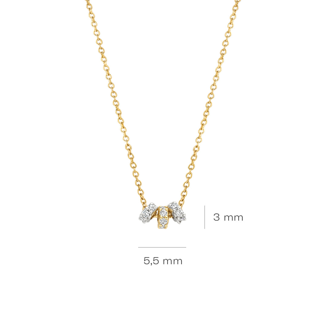 Blush - 42cm Mini Trio CZ Necklace - 14kt Yellow Gold