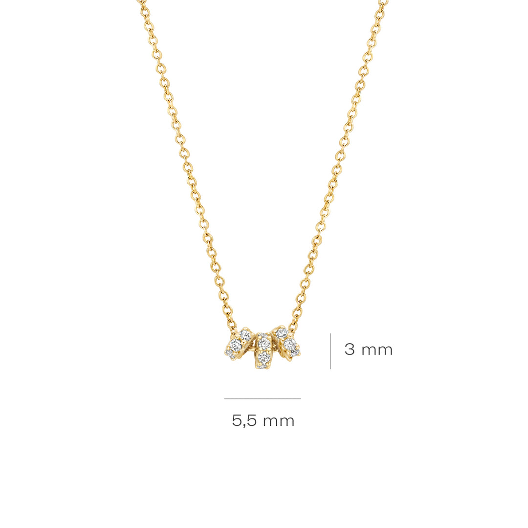 Blush - 42cm Mini Trio CZ - 14kt Yellow Gold