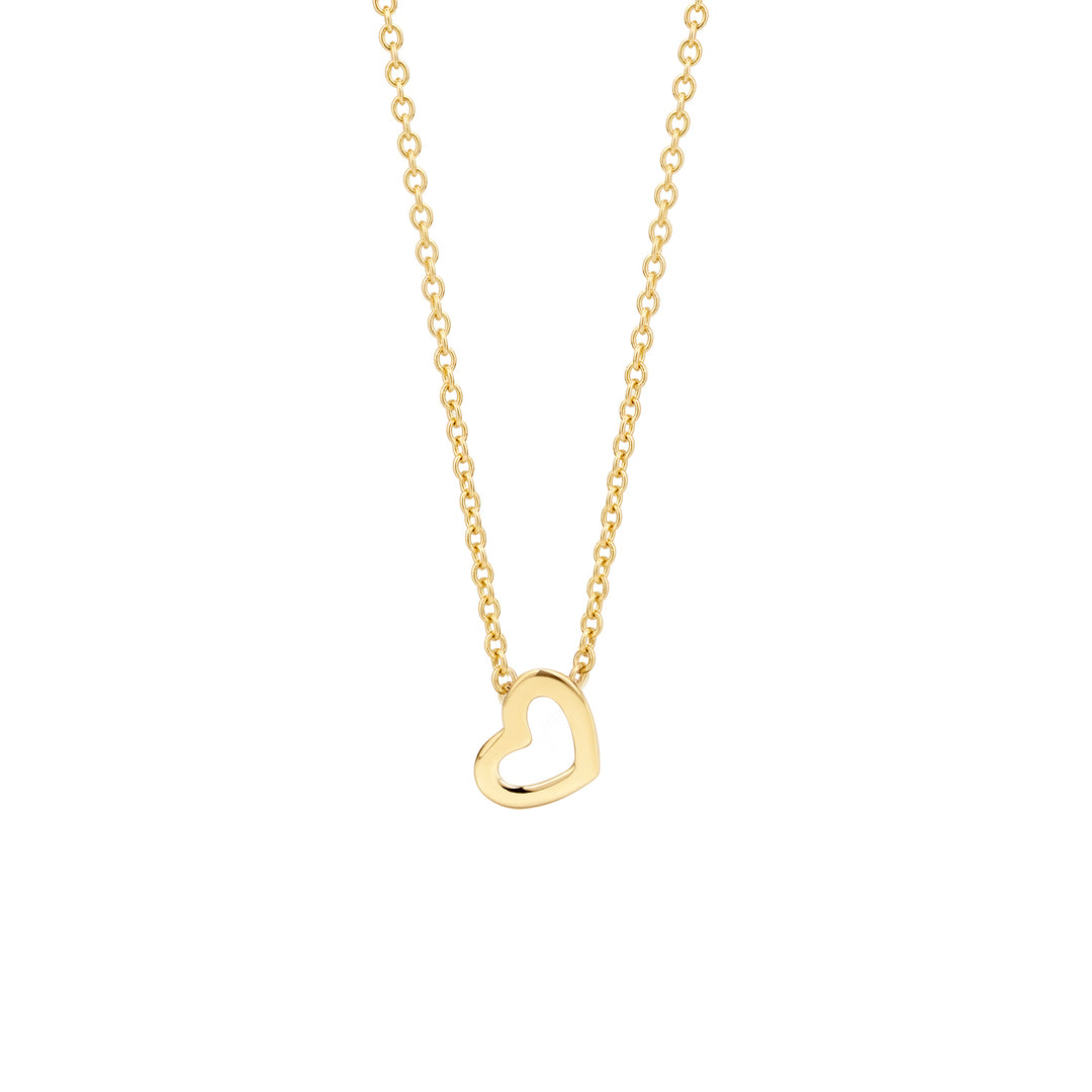 Blush - 42cm Open Heart Necklace - 14kt Yellow Gold