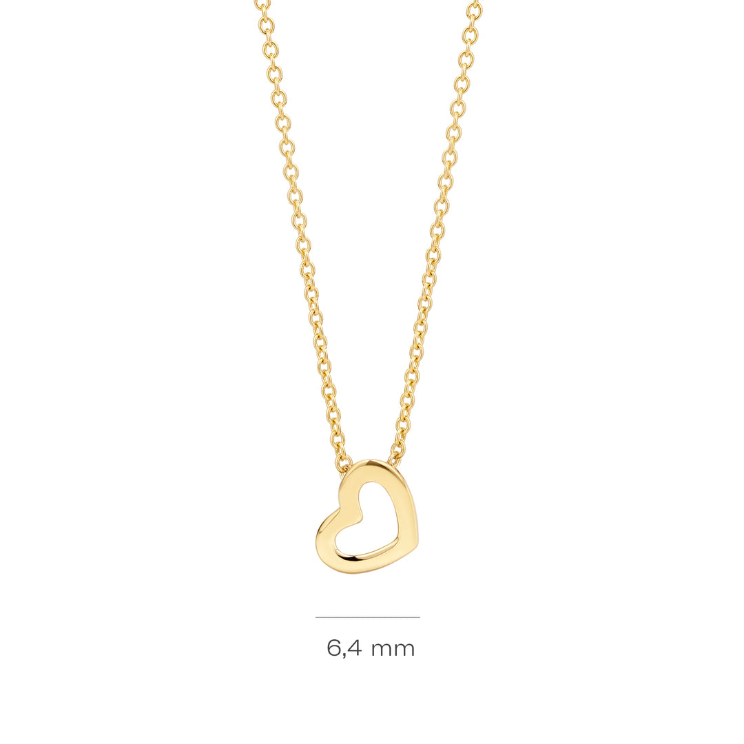 Blush - 42cm Open Heart Necklace - 14kt Yellow Gold