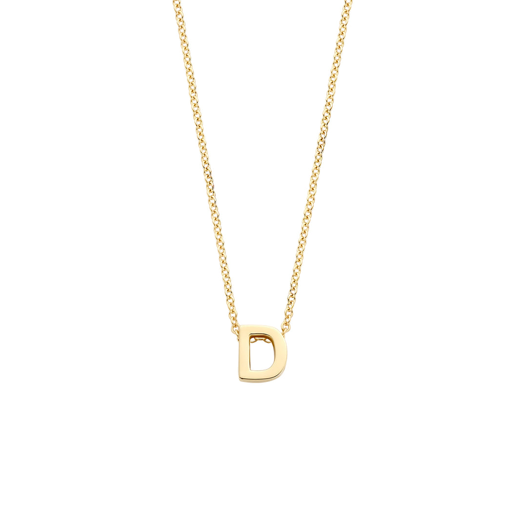 Blush - 42cm Initial D Necklace - 14kt Yellow Gold