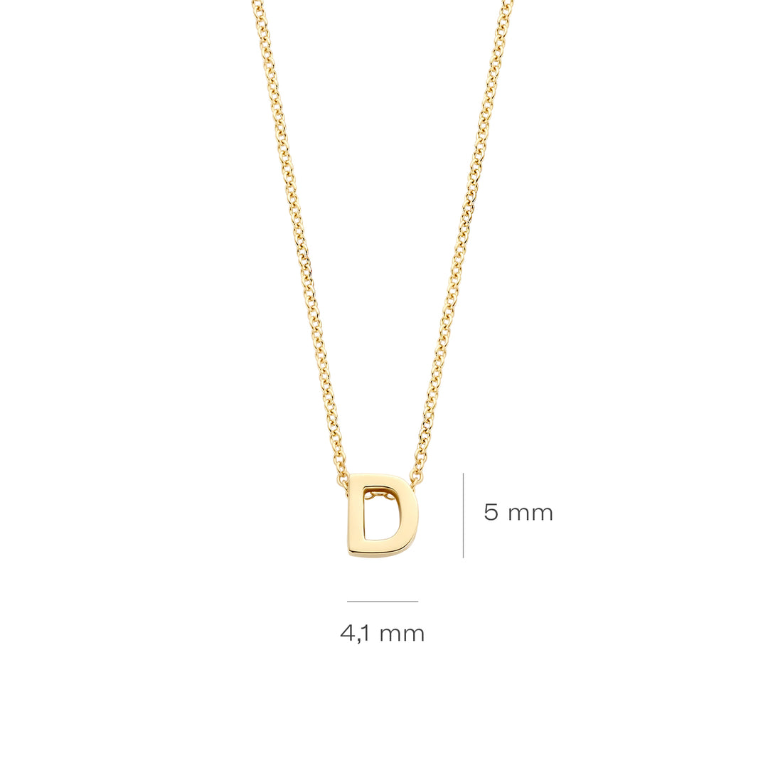 Blush - 42cm Initial D Necklace - 14kt Yellow Gold