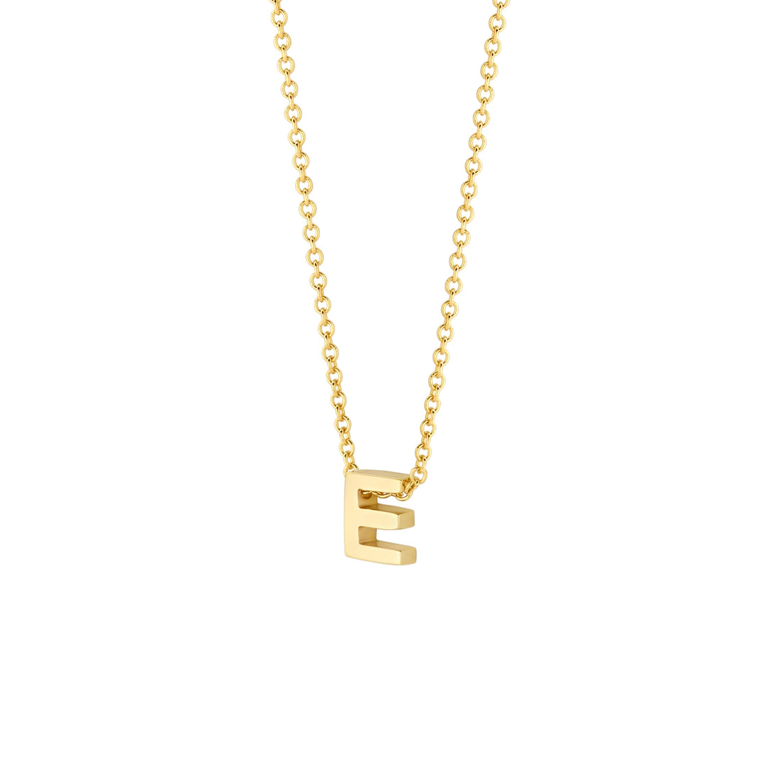 Blush - 42cm Initial E Necklace - 14kt Yellow Gold