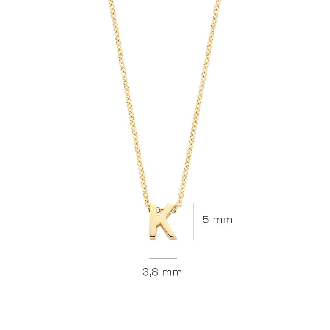Blush - 42cm Initial K Neckace - 14kt Yellow Gold