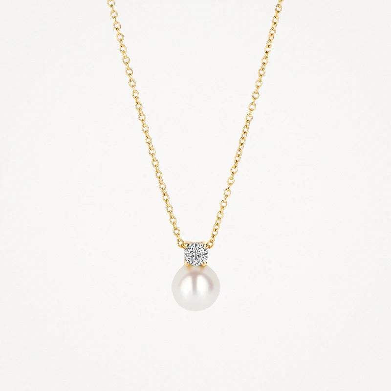 Blush - 42cm CZ Pearl Necklace - 14kt Yellow Gold