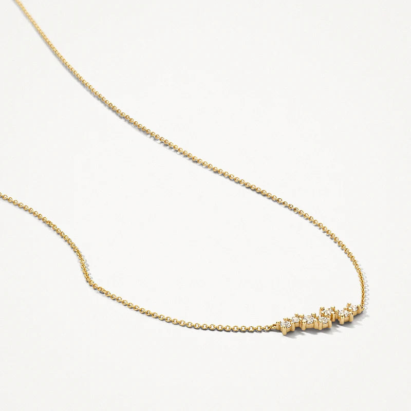 Blush - 42cm CZ Pavé Necklace - 14kt Yellow Gold