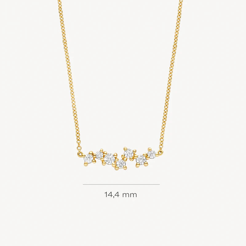 Blush - 42cm CZ Pavé Necklace - 14kt Yellow Gold