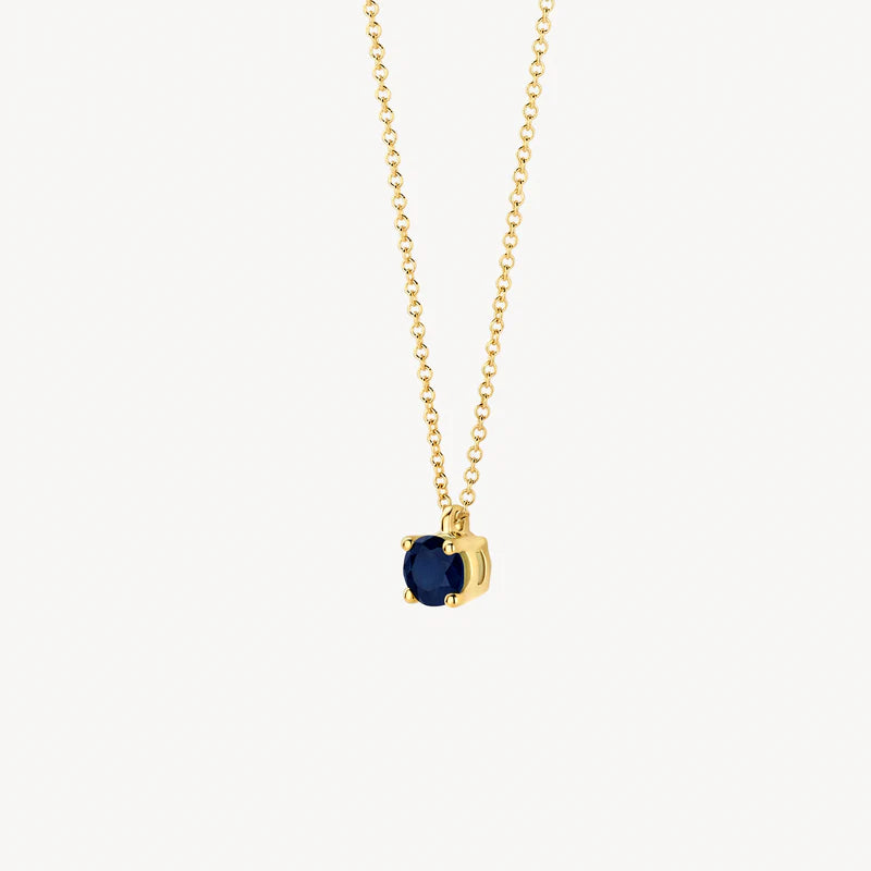 Blush - Birthstone Necklace - Blue Sapphire September - 14kt Yellow Gold