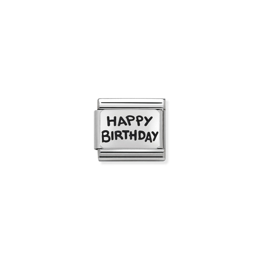 Nomination - Classic Oxidized Happy Birthday Charm