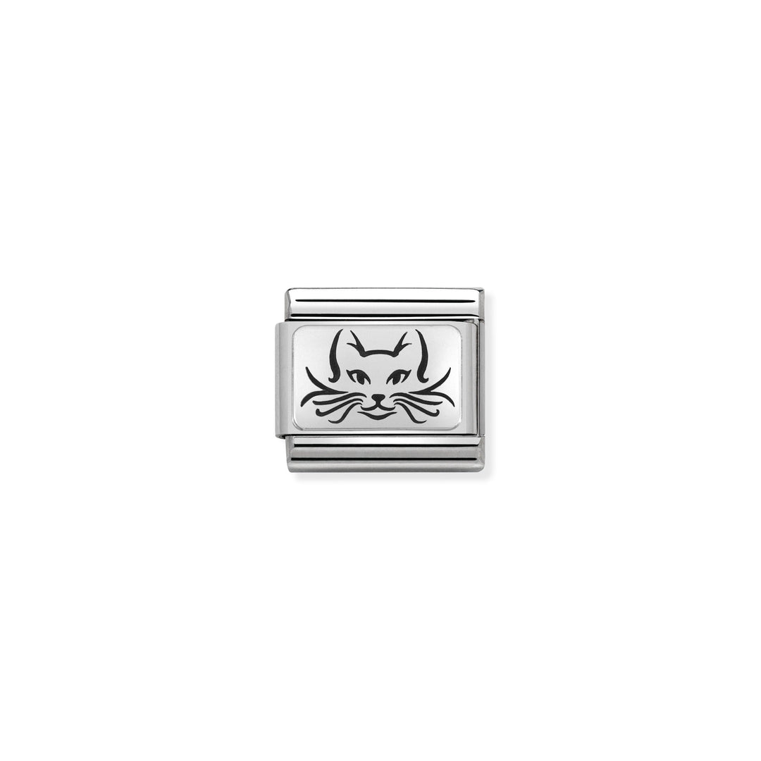 Nomination - Classic Oxidised Cat Charm