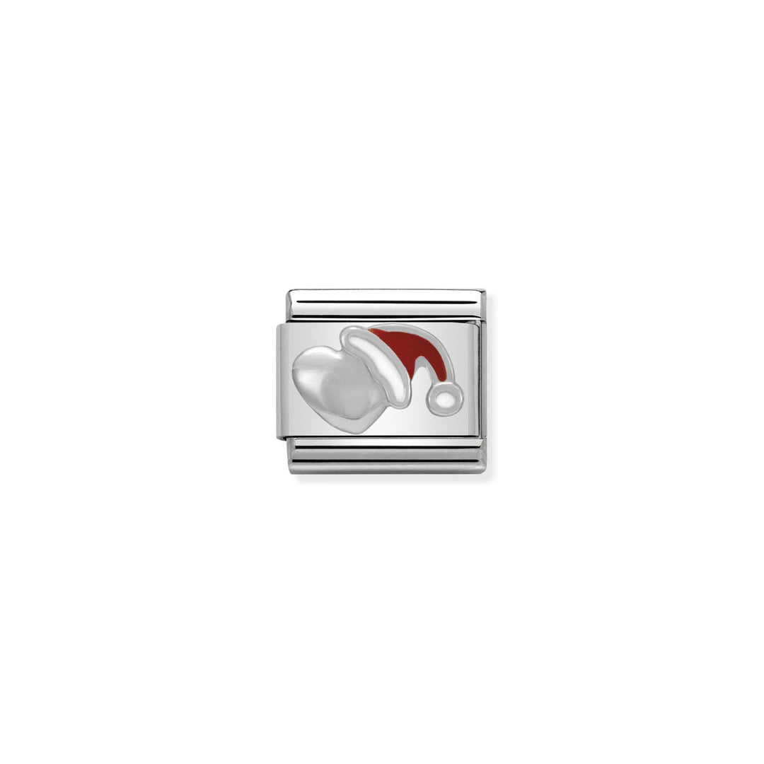 Nomination - Classic Heart With Christmas Hat Charm