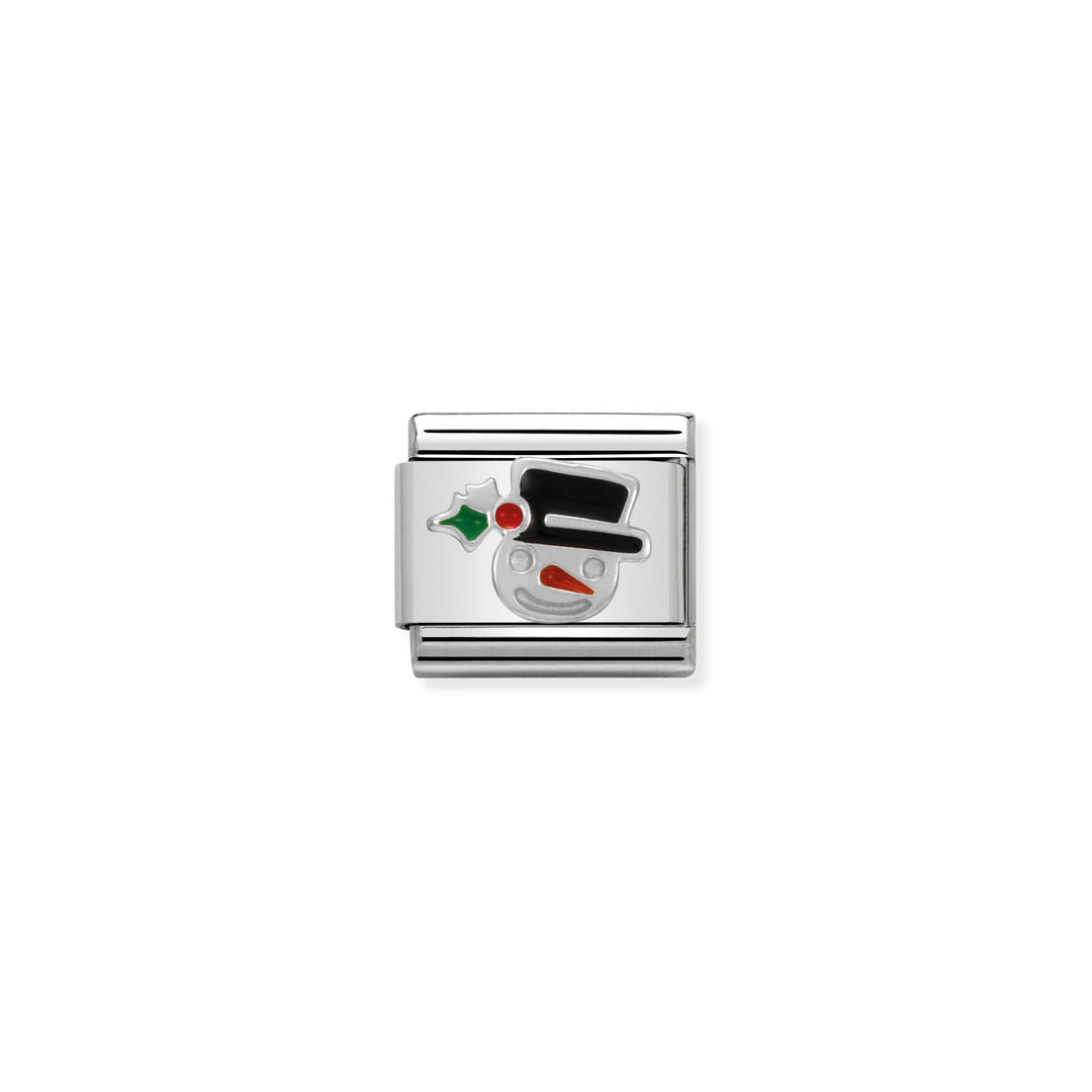 Nomination - Enamel Silver Snowman Face Charm