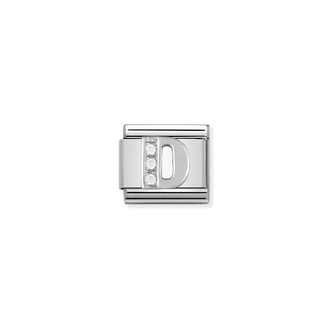 Nomination - Composable Letter D with Stones Charm - Silver
