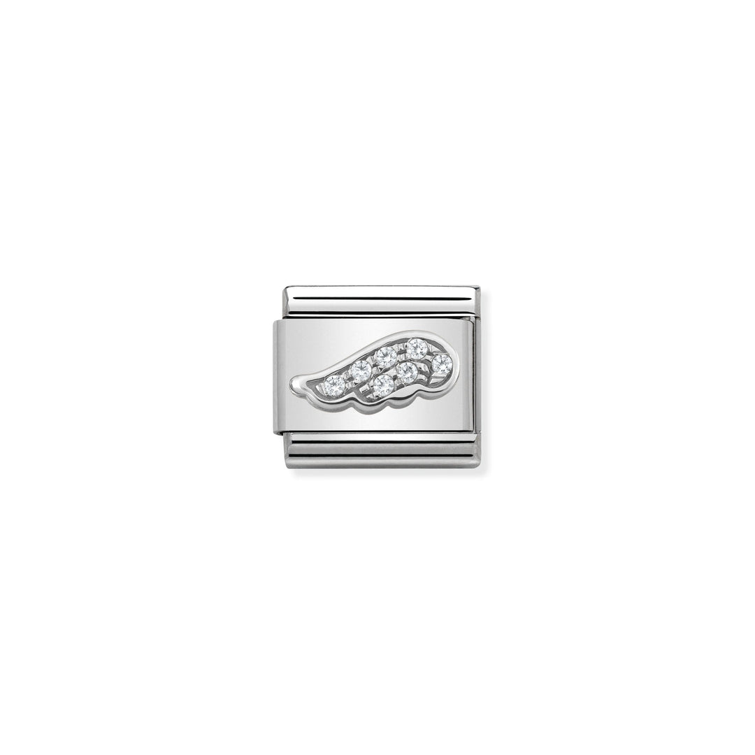 Nomination - Classic Cubic Zirconia White Wing Charm