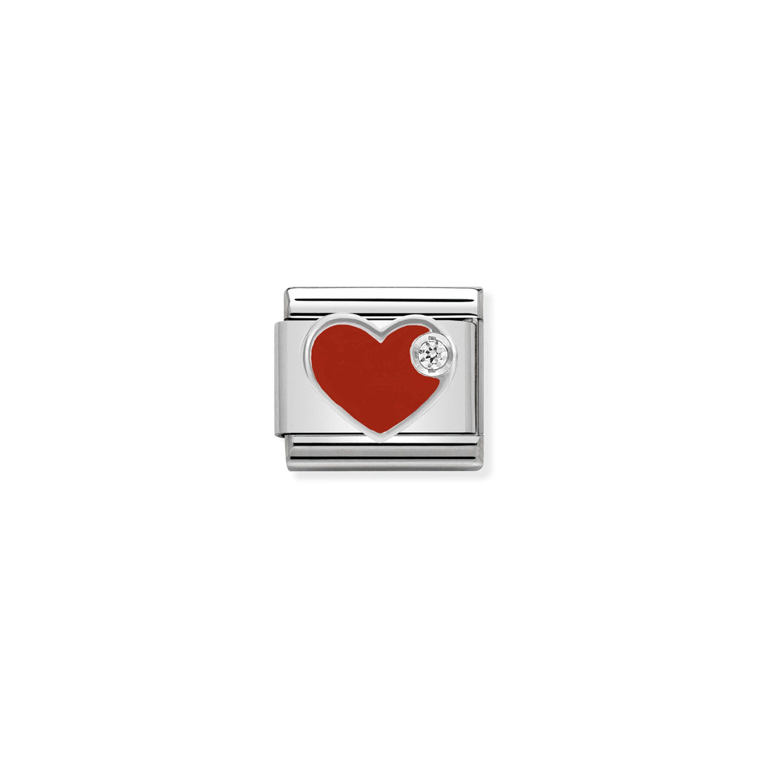 Nomination - Silver Red Loveheart With CZ Charm