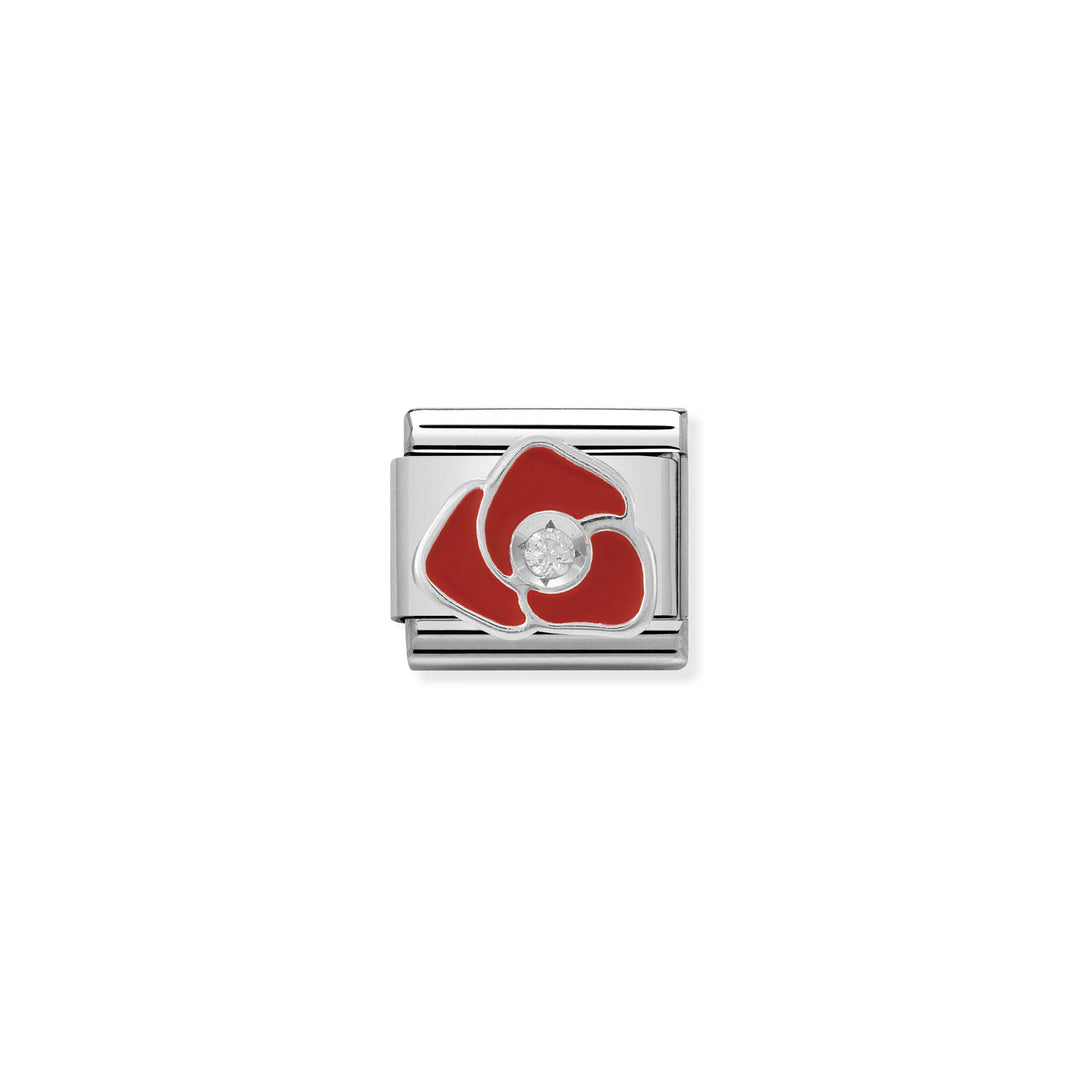 Nomination - Silver Red Rose With CZ Charm