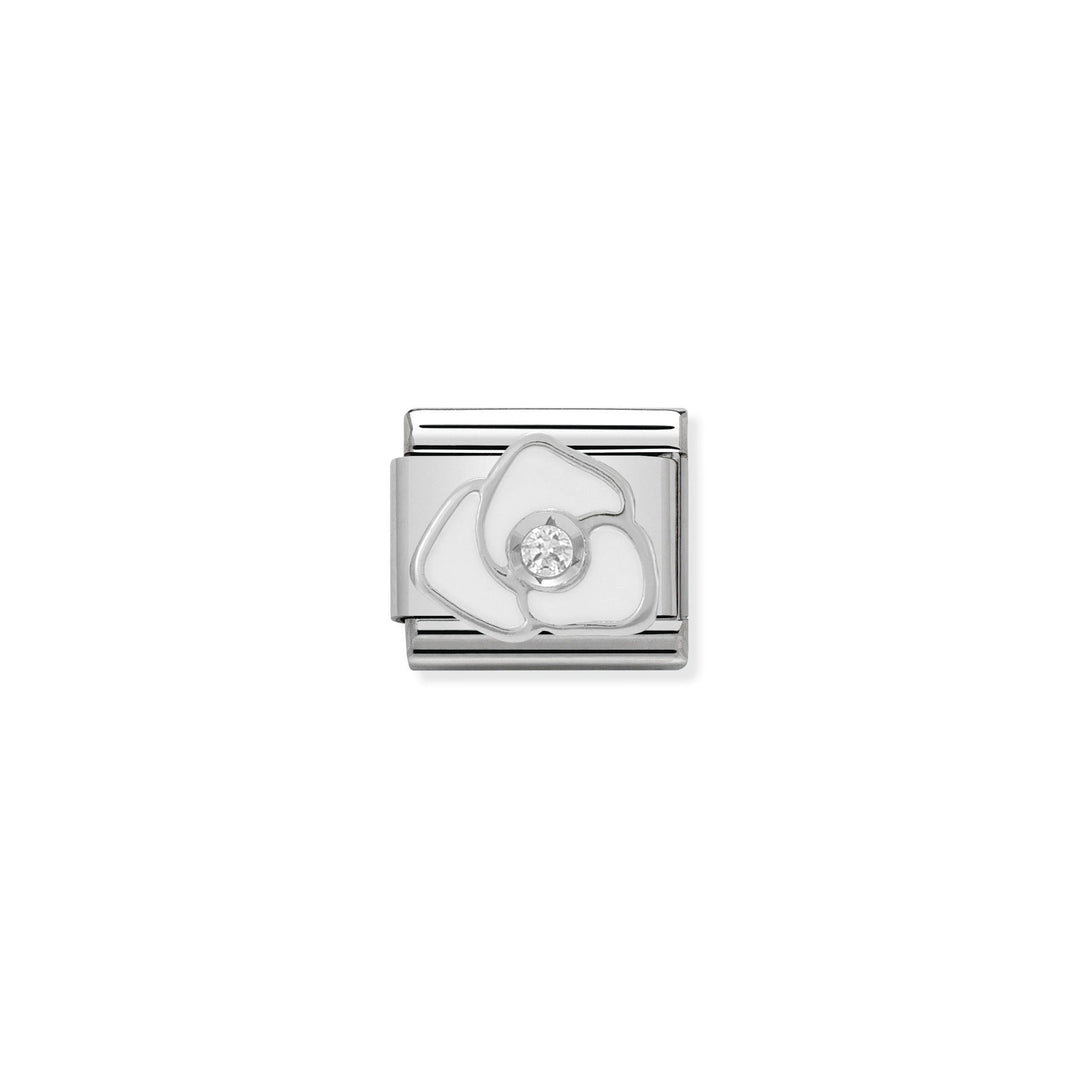 Nomination - Classic CZ White Rose Charm