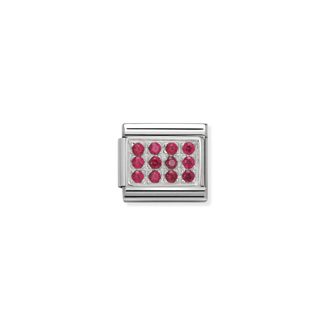 Nomination - Classic Pave Cubic Zirconia Red Charm