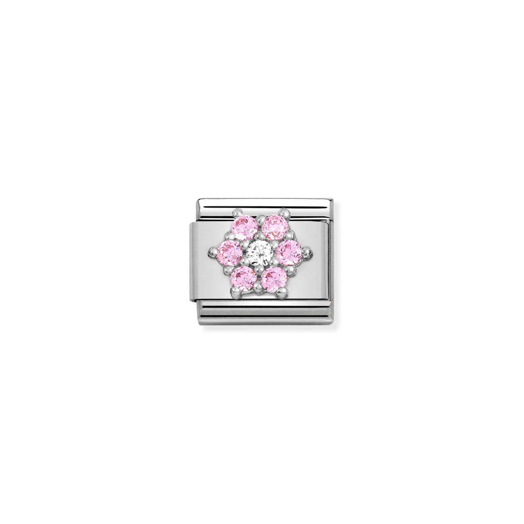 Nomination - Pink and White CZ Flower Charm