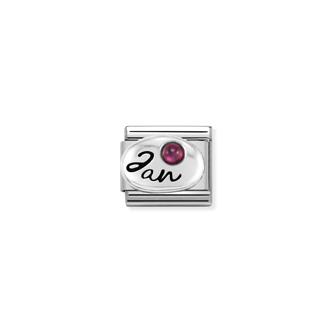 Nomination - Silver January With Garnet Charm