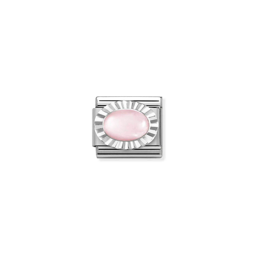 Nomination - Pink Quartz and Silver Charm