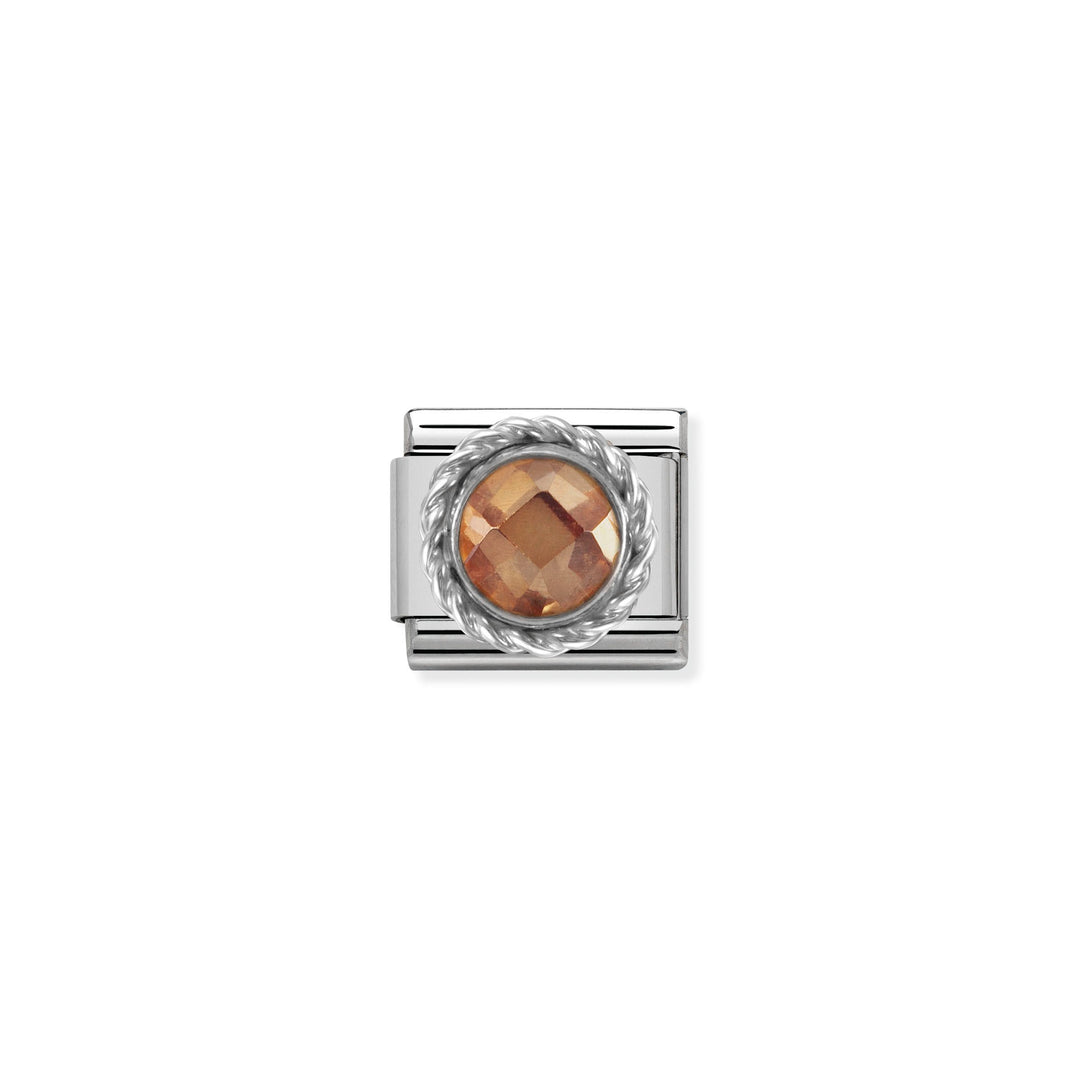 Nomination - Silver Classic CZ Round Faceted Stones Champagne Charm