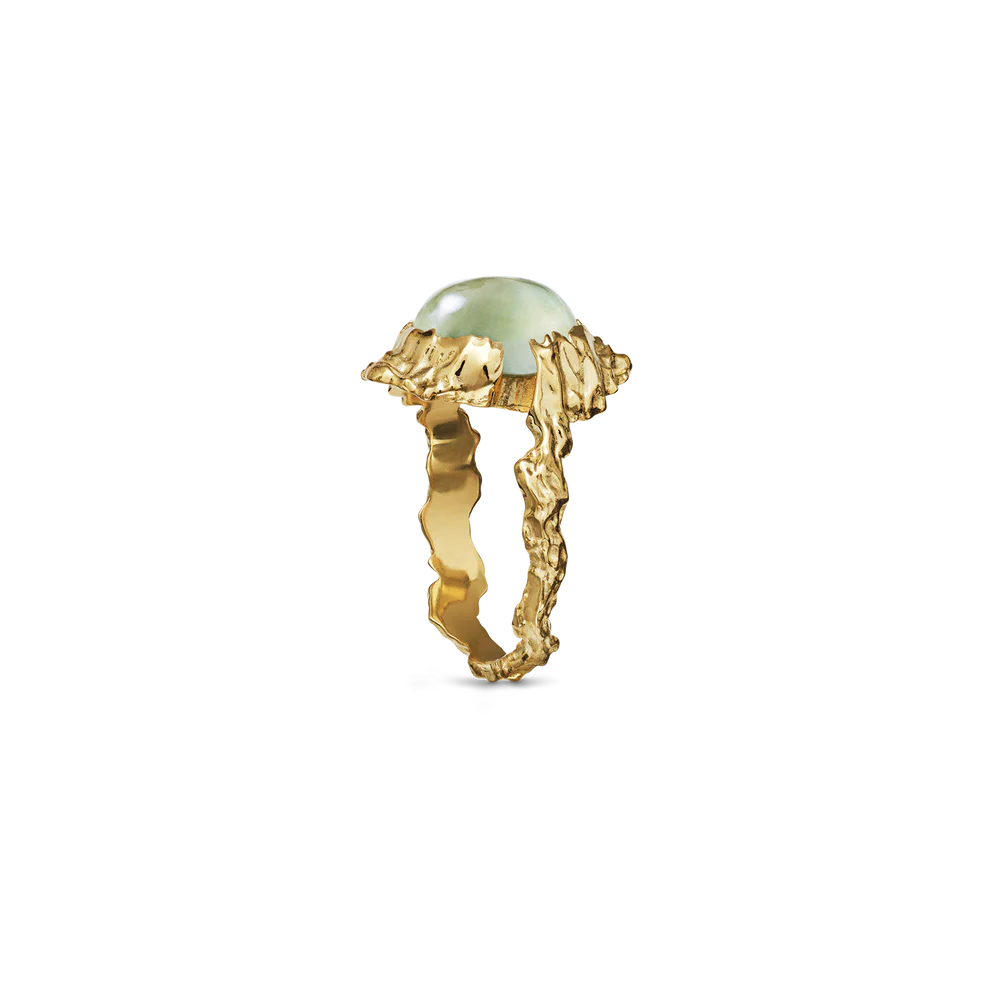 Maanesten - Green Gudinde Ring - Gold